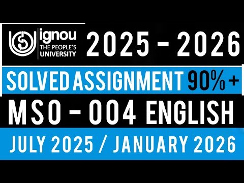 MSO 004 SOLVED ASSIGNMENT 2025-26 | MSO 04 SOLVED ASSIGNMENT 2025 -26 IN ENGLISH | MSO 4 ASSIGNMENT