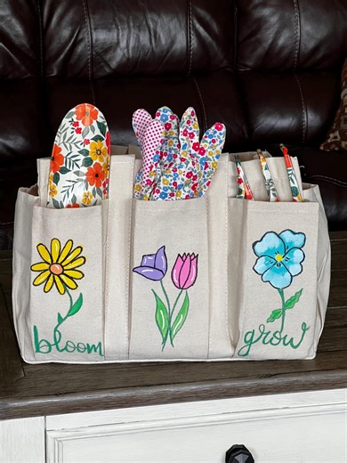Custom Garden Tote | Personalized Gift Bag | Organizer Tote With 8 Pockets - Etsy