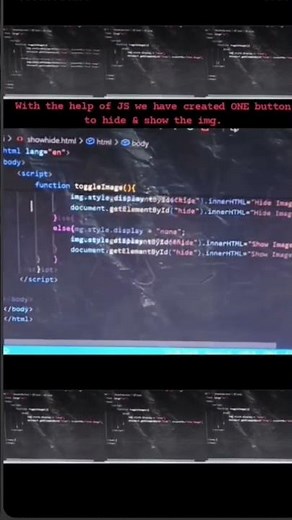 Toggle Image (Show/Hide) with one button using JavaScript. #CodingJourney #WebDev