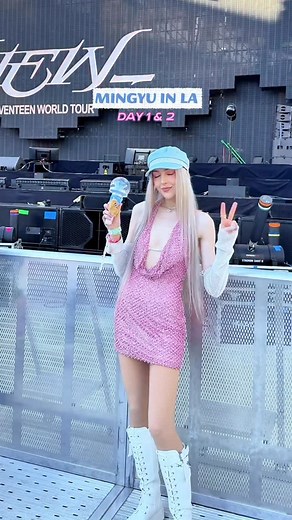 a few of my fav Mingyu moments from SEVENTEEN tour NEW_ in LA Day 1 & 2 🥹💎💕 thank you so much for inspiring me over the years @min9yu_k 🖤🫶🏻 please stay happy & healthy 🥹 CARATs will be waiting for your safe return! 🩷🩵 🙈 OH!! AND THE LAST SIGN “REACTION” IS JUST A JOKE, Mingyu was just doing a peace sign at the end of day 2.. not actually reacting to my sign 😂💕 (i mean, unless he was, but 99.9% sure he wasn’t 😂😂) ✨ but also PLEDIS/HYBE : WE WANT A CxM U.S / WORLD TOUR TOO PLEASE! ✨�