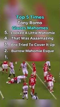 Top 5 Times Tony Romo Glazes Mahomes #nfl #glaze
