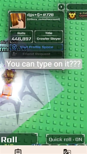 You can type on it??? (Idk what am I doing) #solsrng #roblox