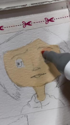 quick art for coraline using touch five markers 🥺 #coraline #coralinedoll #corallineart #markers