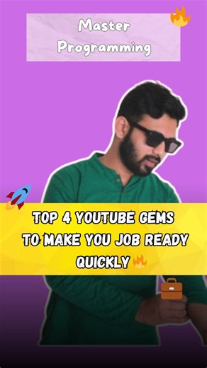 Vibe Code Mentor on Instagram: "If you want tech job in 2025 -2026 , these 4 youtube channels can turn you into a job ready programmer faster than any course 🚀 #programming #code #coder #javascript #bca #mca #react #java #cse #youtube #yfp #techjobs #jobs [techreel techtricks code programming job career]"