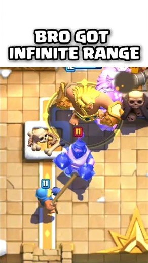 Hero giant infinite range glitch💀 #clashroyale