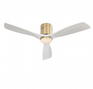 [Hot Item] Modern White and Golden Solid Wood Blades Living Room Ceiling Fan Light