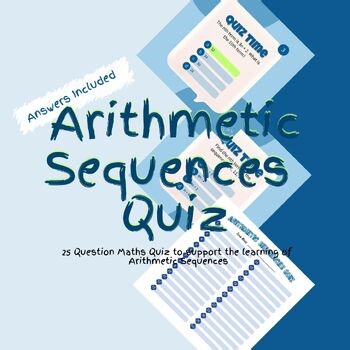 Maths Arithmetic Sequences Quiz Game Activity
