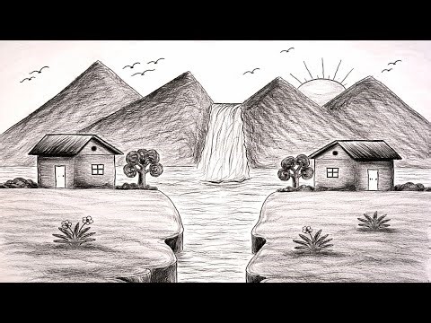 👉 How to Draw a Beautiful Landscape ✏️ Pencil Shading Tutorial
