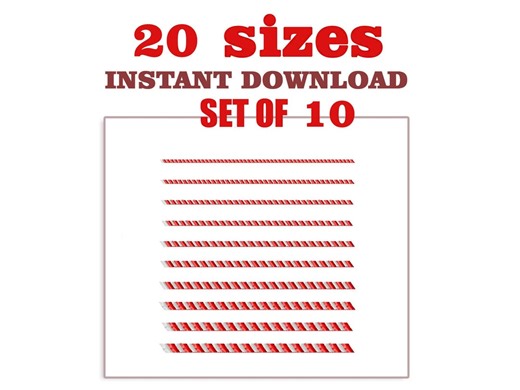 Satin Stitch Candy Cane Line Embroidery Design: Set of 10 (digital Download) - Etsy