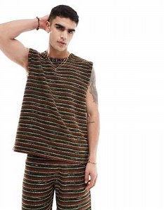 ASOS DESIGN - Canotta all'uncinetto oversize multicolore in coordinato | ASOS