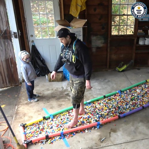 424K views · 1.8K reactions | L.A. Beast has claimed a new record for the furthest distance walking on LEGO with a grueling 3,886.20 m (12,750 ft). Ouch!  Our 2021 book is out now  https://bit.ly/GWR-2021Book | Guinness World Records | Facebook