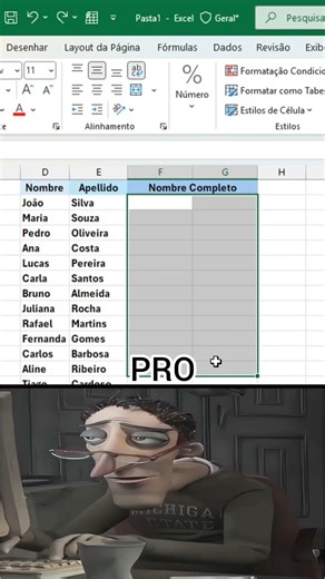 Como automatizar a junção de células no Excel