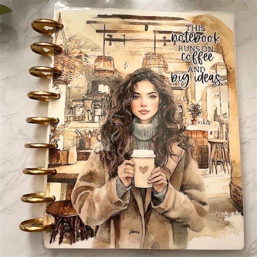 Coffee Lover Discbound Planner Set: Handmade, Classic/big Happy Planner Compatible - Etsy