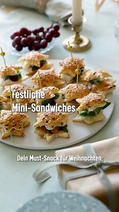 ✨Festliche Mini-Sandwiches | Schneller Weihnachts-Snack✨ #rezept #weihnachten #backen #snacks