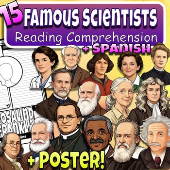 Famous Scientists Reading Comprehension and Informational Text Activity   Poster