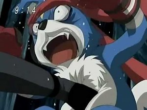 Digimon stomach kick