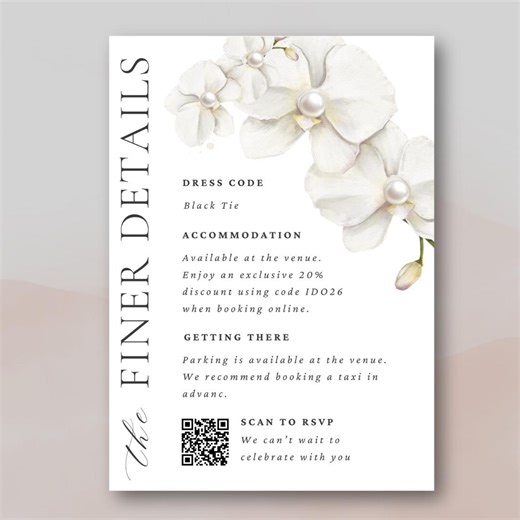 ELODIE | Orchid Pearl Wedding Invitation Template (digital Download) - Etsy