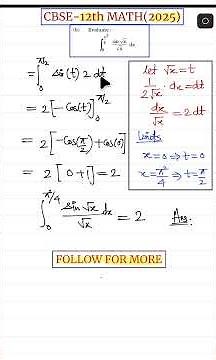 cbse integration pyq 12th math solution #maths #calculus