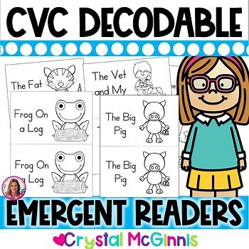 CVC Word Decodable Stories - 12 CVC Word Printable Books for Guided Reading