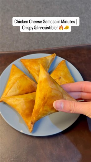 5-Minute Chicken Cheese Samosa You’ll Crave Again & Again!🔥#snacks #foodie #easyrecipe #samosa