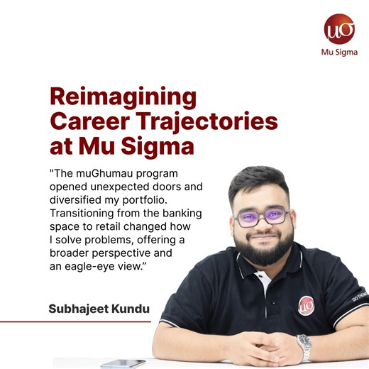 At Mu Sigma, we embrace a culture of experimentation and cross-industry learning. And with muGhumau—our internal mobility program—we help foster a culture that lets Mu Sigmans solve mission-critical business problems across various industries. #LifeAMuSigma | Mu Sigma Inc.