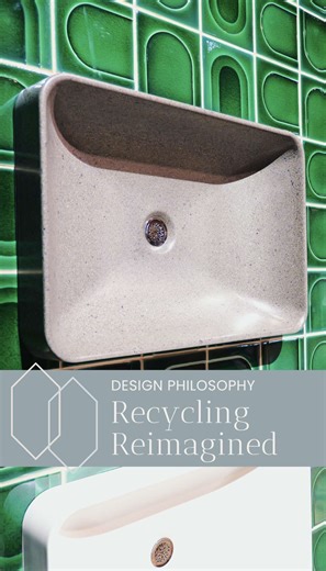What happens when world-class design meets radical sustainability? Handcrafted, recycled, and stunning pieces! Our designer, Tatjana, caught up with Jackie, Head of Sustainability at @Kohler, to go behind the scenes of the groundbreaking WasteLAB. It was inspiring to see how they are transforming manufacturing by products (like glaze powder and foundry dust) into stunning, handcrafted sinks and tiles. This is the future of “design for life”: beautiful, functional, and entirely recycled. #kbis #k