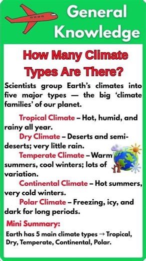 General Knowledge | How Many Climate Types Are There? #generalknowledge