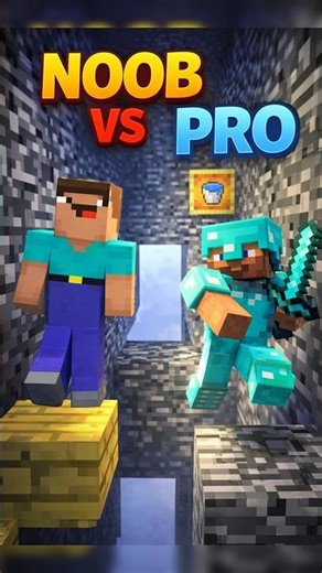 Noob vs Pro Water Bucket Trick 🤯#minecraft #shorts #shortsfeed #trending #noob #pro #java