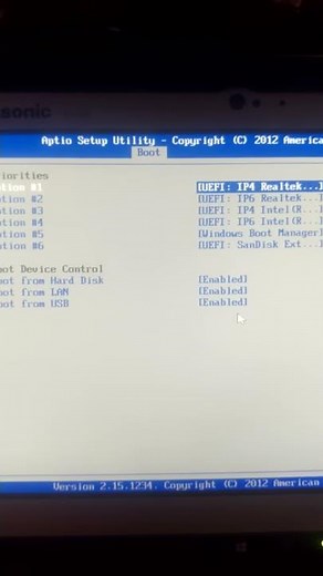 CF-20 UEFI Boot Override Issue