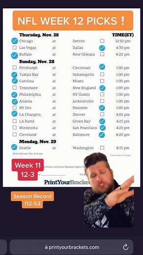 NFL Week 12 Picks Predictions | Expert Analysis