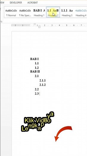 Create sub-chapters 1.1 1.2 1.2.1 etc.