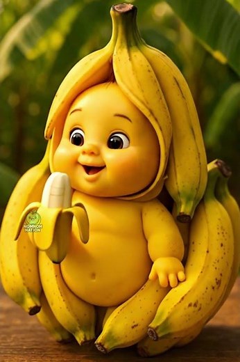Cute Banana Baby Eating | Adorable 3D Cartoon Baby ASMR”