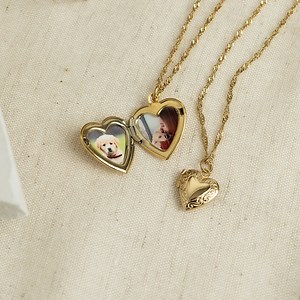 Heart Locket Necklace With Photo, Big Heart Locket, Vintage Locket Necklace, Sibling, Best Friend, Personalized Gift for Her, Christmas Gift - Etsy