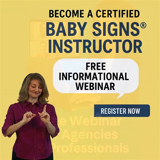 🌟 Ready to Teach Baby Signs®? Join our FREE Baby Signs® Instructor Informational Webinar to discover how you can get certified to teach baby sign language to families in your community! 👶 Perfect for early childhood professionals, educators, SLPs, and caregivers 📅 January 7, 2026 🕔 5PM–6PM Pacific | 8PM–9PM Eastern 📍 Live on Zoom 👉 Learn more & register here: https://babysigns.com/instructor-informational-webinar #BabySigns #InstructorTraining #EarlyChildhoodEducation #ProfessionalDevelopm
