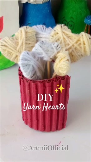 DIY Woolen Hearts | Perfect for decor 👌✨ #diy #heart #decor #craft #decoration #shortsart #shorts