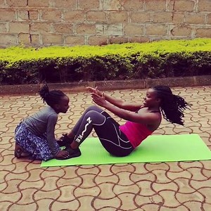 So my daughter Nyler is my fitness instructor this morning.💪 | Lucky's Groove Back