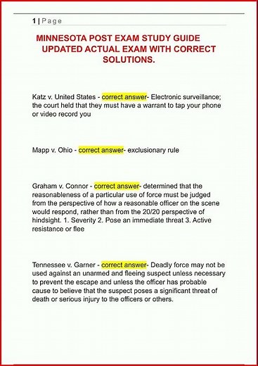 Minnesota Post Exam Study Guide Updated Actual Exam With Cor video