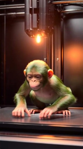 Hyper realistic 3D printed monkey