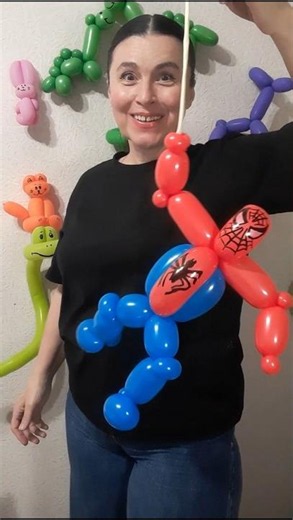 Spider-Man on a web! 🕷🕸 Fast Balloon Art #shorts #spiderman #marvel