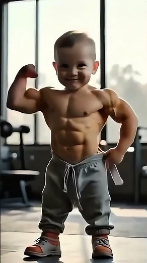 Strong Baby Lifts Weights & Shows Off Ripped Muscles at the Gym!💪🔥