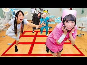 【対決】メンバーが大怪我！？病院9マス鬼ごっこをして病気を撃退しろ！
