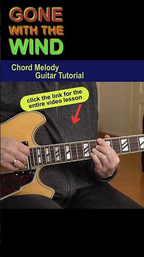 GONE WITH THE WIND Chord Melody Jazz Guitar Tutorial #shorts