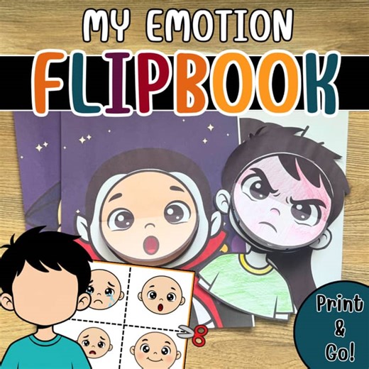 SEL Emotions Flip Book | Halloween & Everyday Feelings K-2 Activity Craft