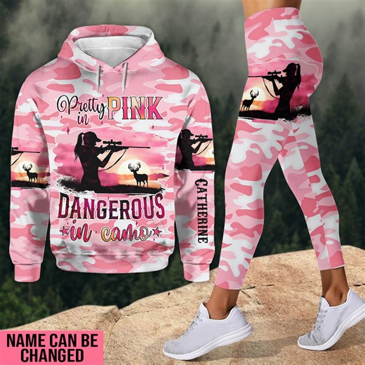Make it personal with our Pink Camo Hunting Hoodie and Leggings! 🎁 Personalize Your Style -> https://sunflowerly.com/hut6725Giftsph08v1 Order now and make every moment unforgettable! 🎁✨ Worldwide shipping!! #pinkcamo #personalizedhunting #huntinghoodie #leggings #camouflage #huntinggear | Sunflowerly.com