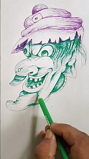 How to Draw Joker 🎭 | Easy Color Pen Drawing Step by Step for Beginners
