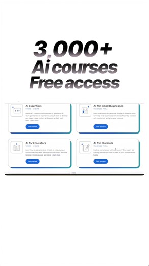 AI Free Course by Google 🚀 #ai #aicourses #jobs #skills #students #shorts #ytshorts #ytshortsindia