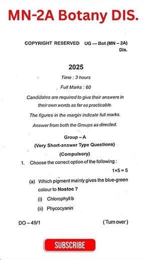 MN-2A Botany (Discipline) Sem-2 Question Paper (2024-28) #bbmku_question_paper