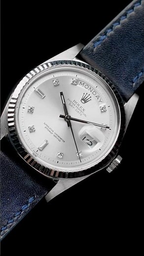 Rolex Day-Date President White Gold Silver Diamond Dial Vintage Mens Watch 1803 l SwissWatchExpo