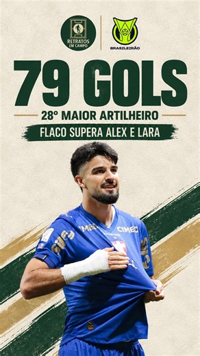 Flaco chega a 79 gols e entra para a história do Palmeiras 💚