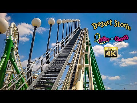 2022 Desert Storm Roller Coaster Front Row On Ride 4K POV Castles N' Coasters